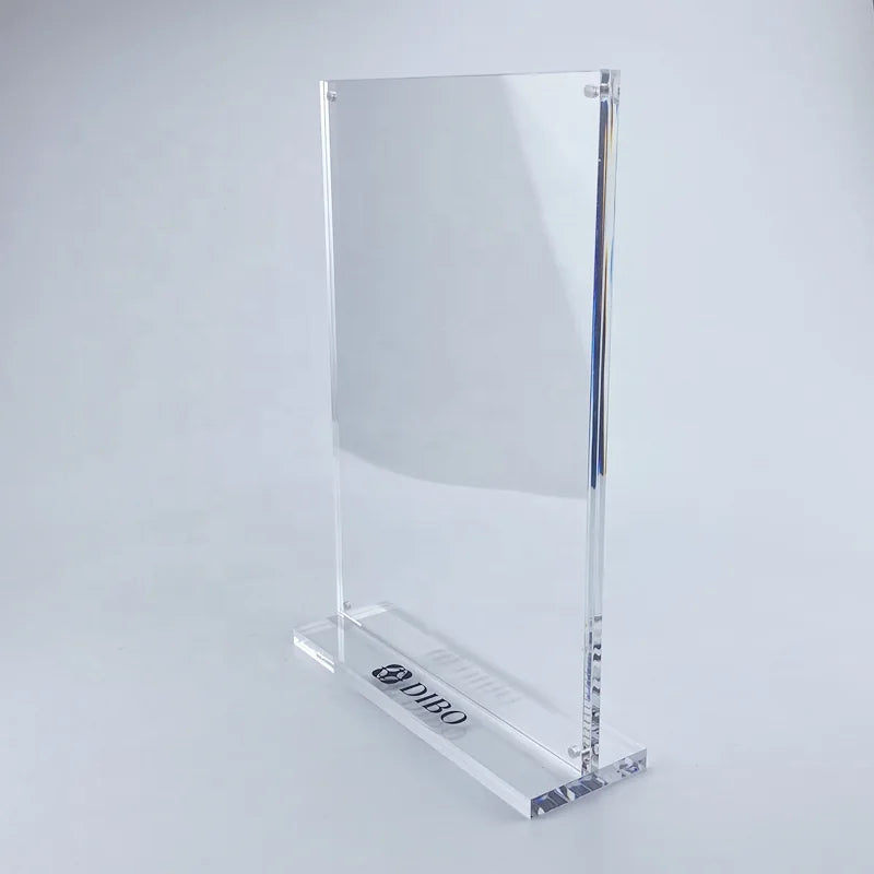 Acrylic Sign Holder Clear Table Menu Double Sided T Shape Poster Stand Acrylic Display for Wedding Restaurant Hotel