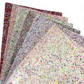 Hot Sell Colorful Metallic Sequins Shiny Chunky Glitter Faux Leather Sheets for Making Bag Hair Bow DIY