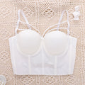 Women's Solid Large Size Suspender With Short Sexy Backless Shaping Top Underneath
