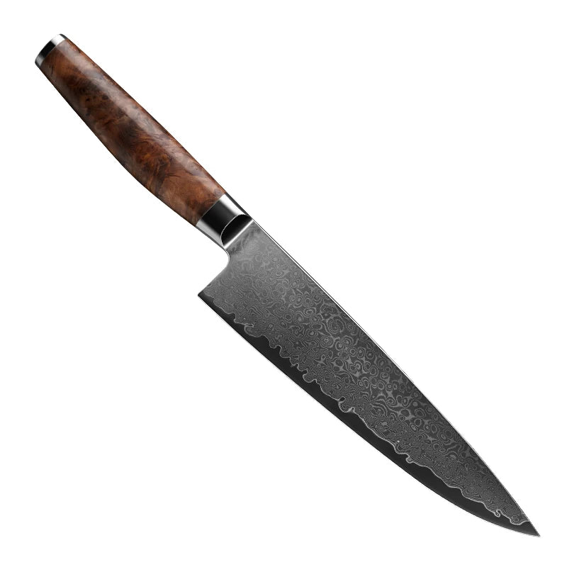 Konoll 200 mm Damas Chef Knife  67 Layers Damascus Japan VG-10 Steel Core Kitchen Knife with Burl Wood Handle