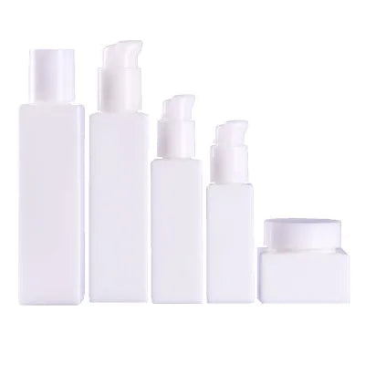 Opal Glass Bottles 120 Ml Empty Cosmetic Serum Pump Bottles 30 Ml Opaque White 100 Ml 120 Ml Glass Bottles and 50 Ml Cream Jars