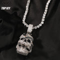 Super Big Size Gold Diamond Skull Pendant Snake Skull Iced Out Man Hip Hop Pendant Scary Sparking Men Pendant Necklace