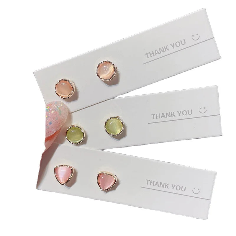 Hot Sale Multiple Creative Ear Jewelry 925 Silver Needle Colorful Opal Studs Earrings Set Women
