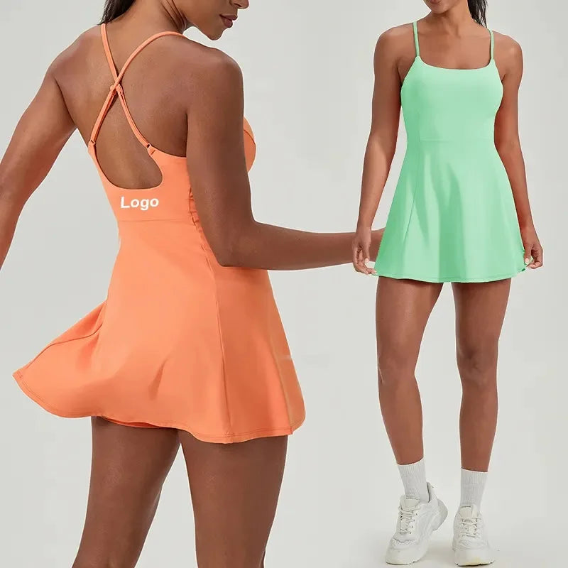 Custom Logo GYM Fitness Activewear Sport Elegant Luxury Female Yoga Golf Skirt for Women Tennis Skirts Set Dress