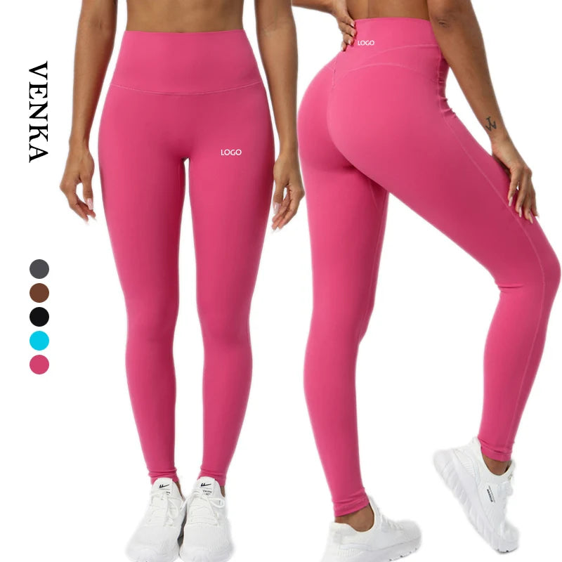 Women Custom Printing Logo High Waist No T Lines Gym Tights Sexy Butt Lifting Quick Drying Running Yoga Pants Leggings
