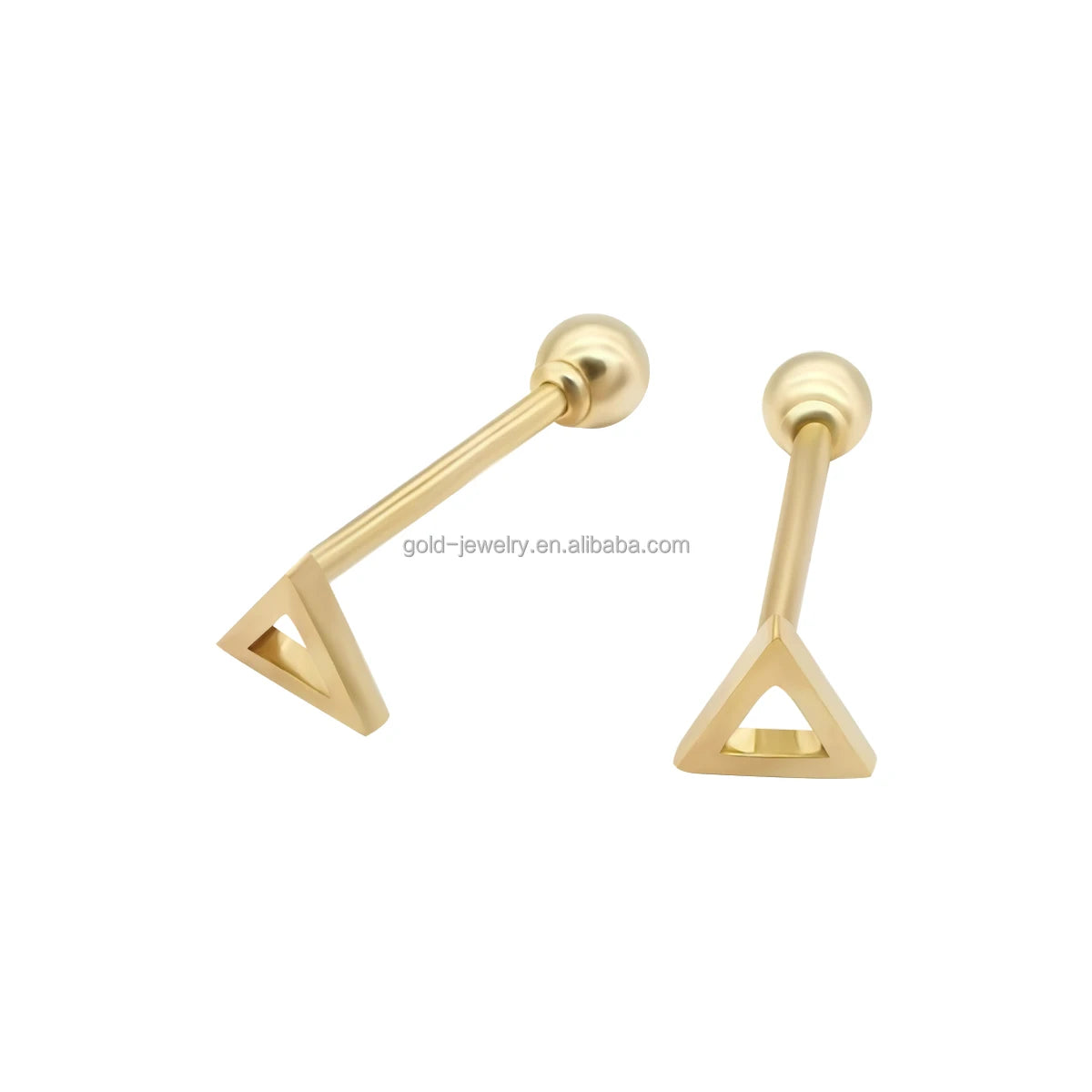 Cute Jewelry AU375 9k Pure Gold Earring Triangle Shape Real Yellow Gold Stud Earrings Jewelry Chinese Gold