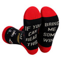 Women Men Funny Saying if You Can Read This Long Crew Socks Bring Me Martini Wine Letters Print Color Block Cotton Tube Gift