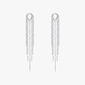 Long Tassel Drop Earrings Real 925 Sterling Silver Fashion Link Chain Dangle Earrings for Women Fine Jewelry Accessories