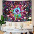 Blacklight Butterfly Mandala Printed Woven Psychedelic Style UV Reactive Night Glowing Bedroom Home Decor Tapestry Machine