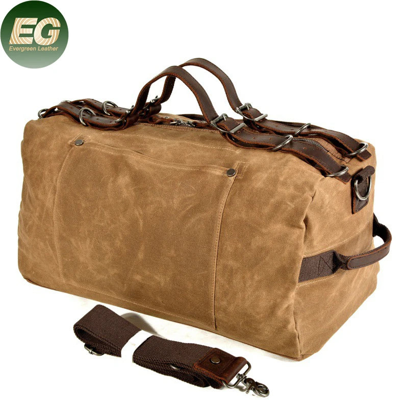 Ga55 Wholesale for Men Travelling Vintage Canvas Leather Weekender Duffle Bags Luxury Carry on Duffel Luggage Weekend Travel Bag