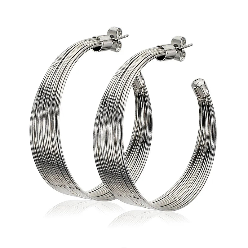 Round Charm Hoop Earring Couples Trendy Elegant Jewelry Party Present Stud Earrings Pendientes