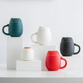 Lucky Large Porcelain Tea Cup with Lid Filter Water Separation Mug for Brewing Custom Lettering Ceramic Tea Cup