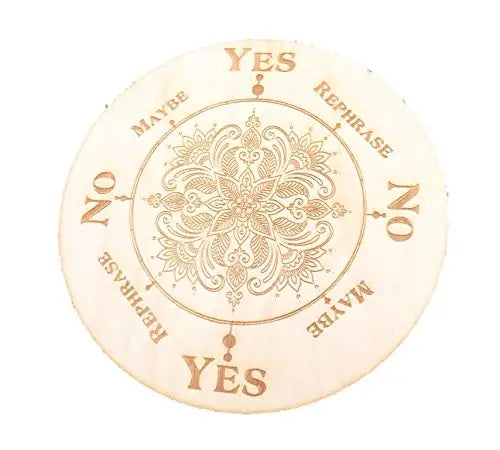 Wooden Pendulum Board for Divination With Flower Mandala for Answers Divination Tools for Spirit and Occult Practices