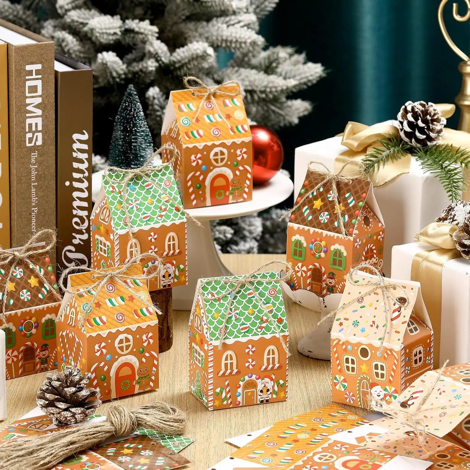 Small House Christmas Gift Box Custom Cookies Candy Kraft Paper Box Custom
