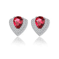 Exquisite 925 Sterling Silver Rhinestone Zircons Women Fashion Gemstone Stud Earrings