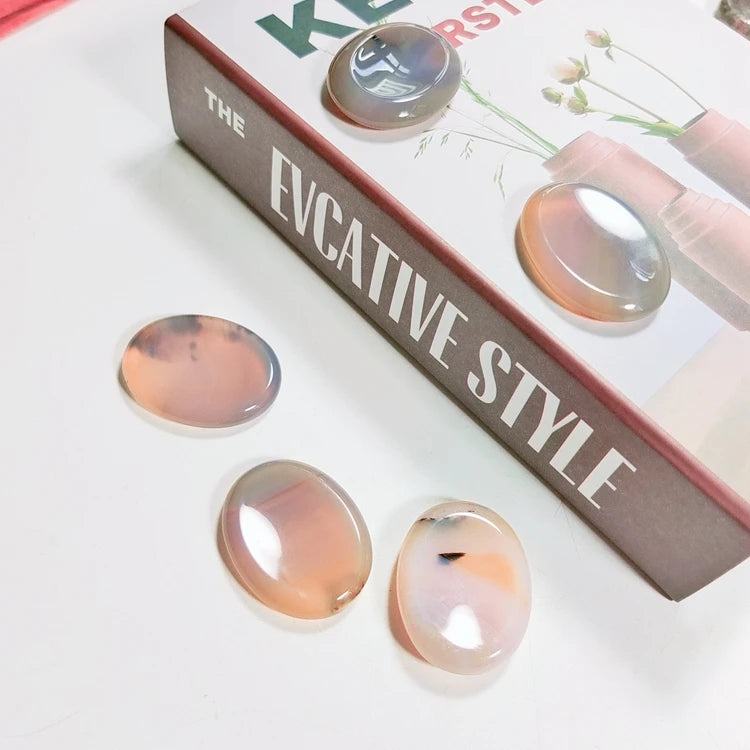 HZ WHOLESALE NATURAL Gray Agate STONE BEADS THUMB STONE WORRY STONE for MASSAGE TOOLS