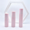 60ml 80ml 100ml Skincare Sunscreen Pump Spray Bottle Empty Plastic Cosmetic Bottle Pink Round PET Cosmetic Bottle