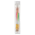 Guangzhou Baowang Luxury Professional Double-Used 3-Piece Durable Easy Apply Liner Nail Art Brush Set Shiny Resin Handles Metal