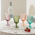Stock Home Color Vintage Embossed Red Wine Glass Goblet