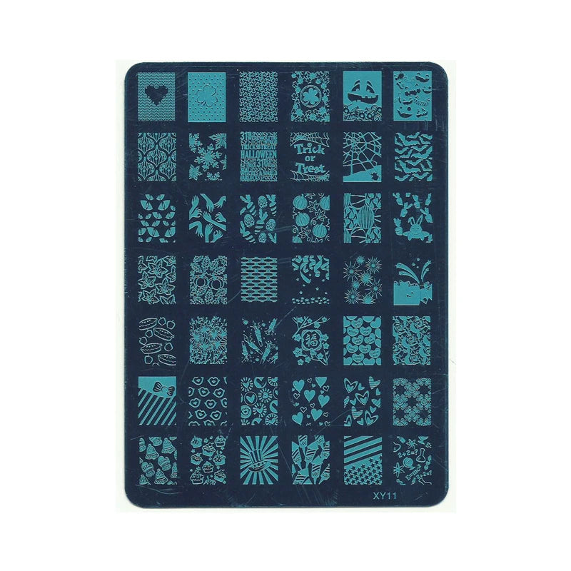 Popular Art Stainless Steel Manicure Rectangular Stencil Lace Multi-element Transfer Nail Stamp Tool Nail Printing Plate