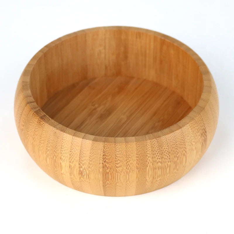 Natural Bamboo Wood Eco-Friendly Modern Back School Vegetable Noodle Bread Pulp Salad Bowl Fruit Basket Large Serving Bowls