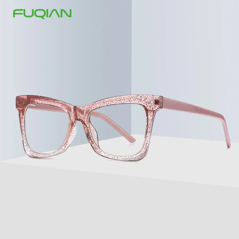 Unisex TR90+CP Anti Blue Light Glasses UV400 Computer Glasses with Clear Pink Purple Frames to Block Blue Light