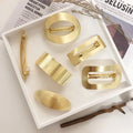 Quality Minimalist Blank Plain a Cheveux Gold Spring Metal Ponytail Buckle Holder Hair Accessories Barrettes French Barrett Clip