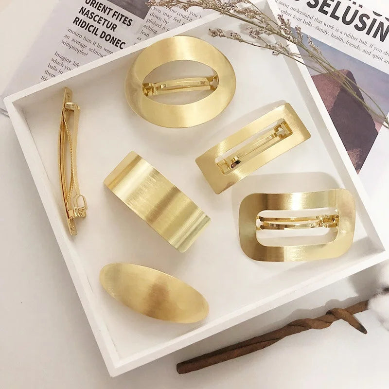 Quality Minimalist Blank Plain a Cheveux Gold Spring Metal Ponytail Buckle Holder Hair Accessories Barrettes French Barrett Clip