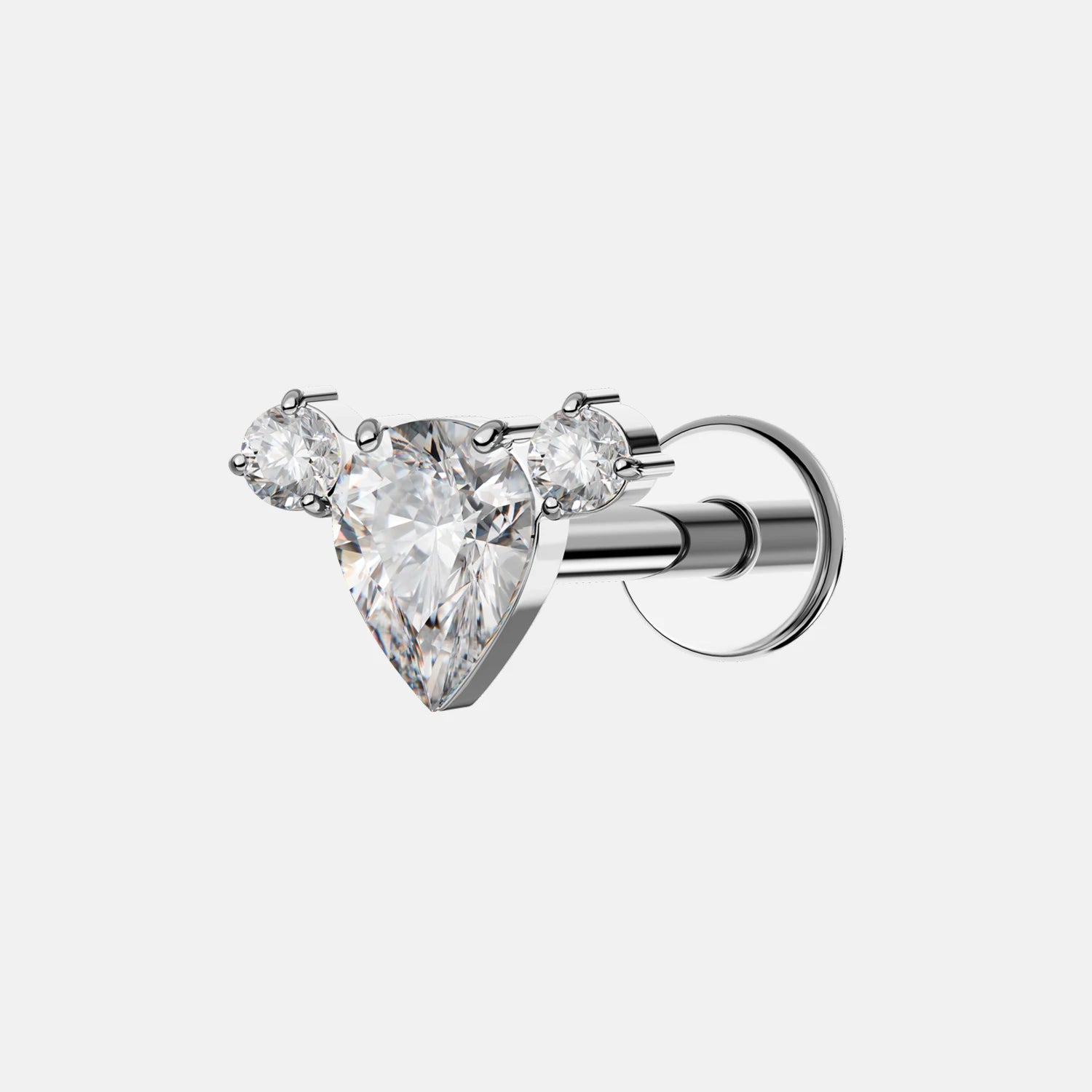 TOPOSH Gothic Serpent Titanium Zircon Stud with Internal Thread for Cartilage Tragus Helix Piercings 8mm