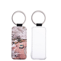 Custom Keychain Key Holder Single-Sided Printing Keychain Sublimation PU Leather Keychain