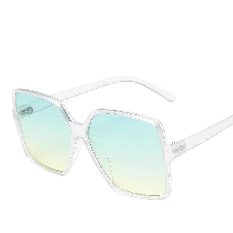 2024 Retro Toadstool Sunglasses for Men Oversized Square Frame in Blue White Gold Red Yellow with Gradient PC TAC Lenses