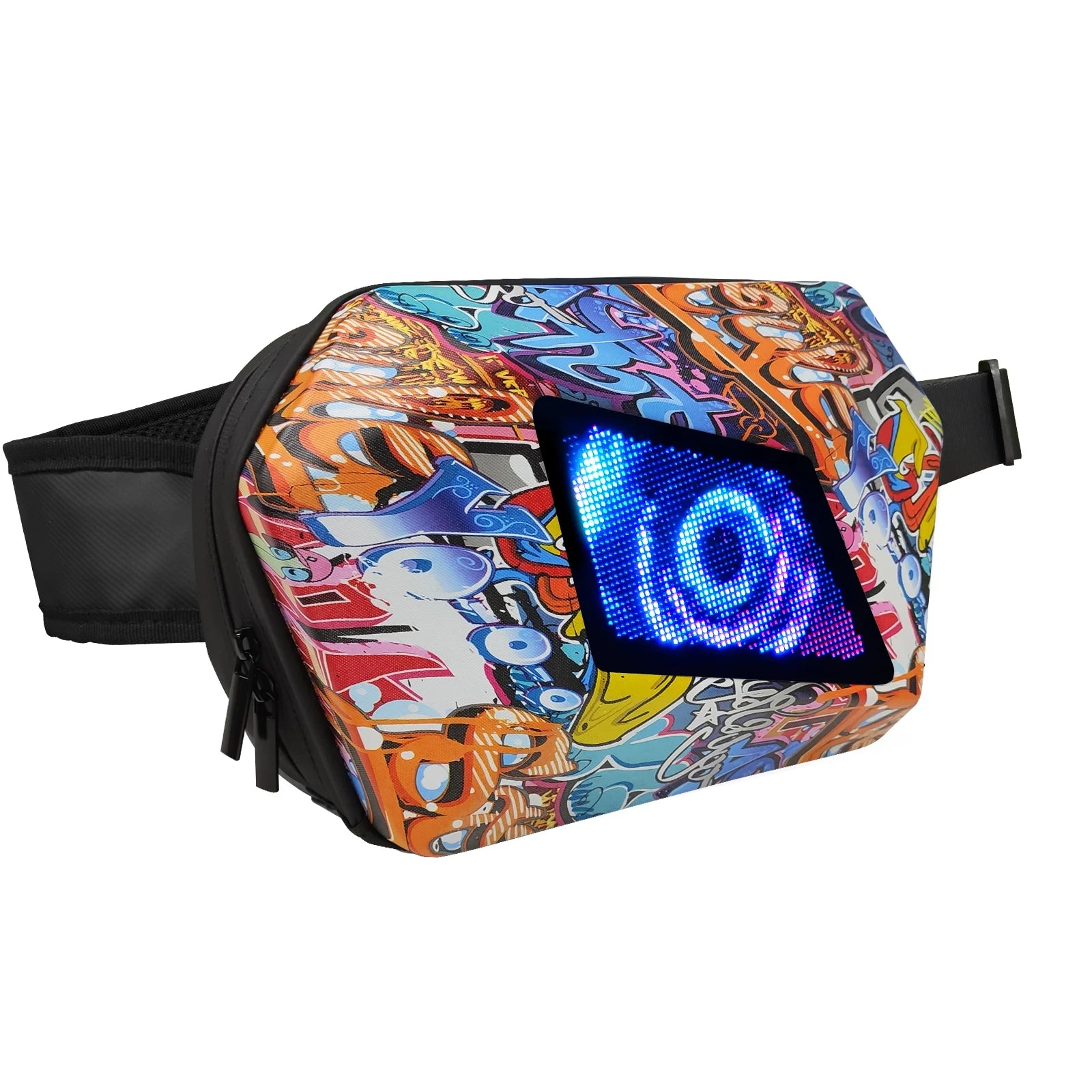 CRELANDER Knight LED Waterproof Sling Backpack DIY Fashion Motorcycle Crossbody Bag for Men and Women
