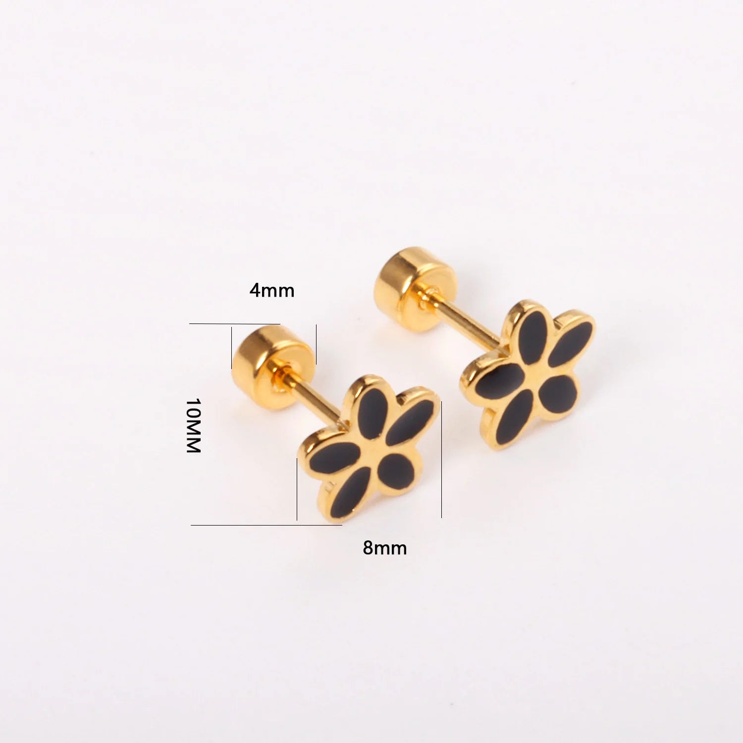 Enamel Drip Oil Flower Earrings High Quality18K PVD Gold Plated Stainless Jewelry Screw Stud Earring Pretty Female Ear Stud