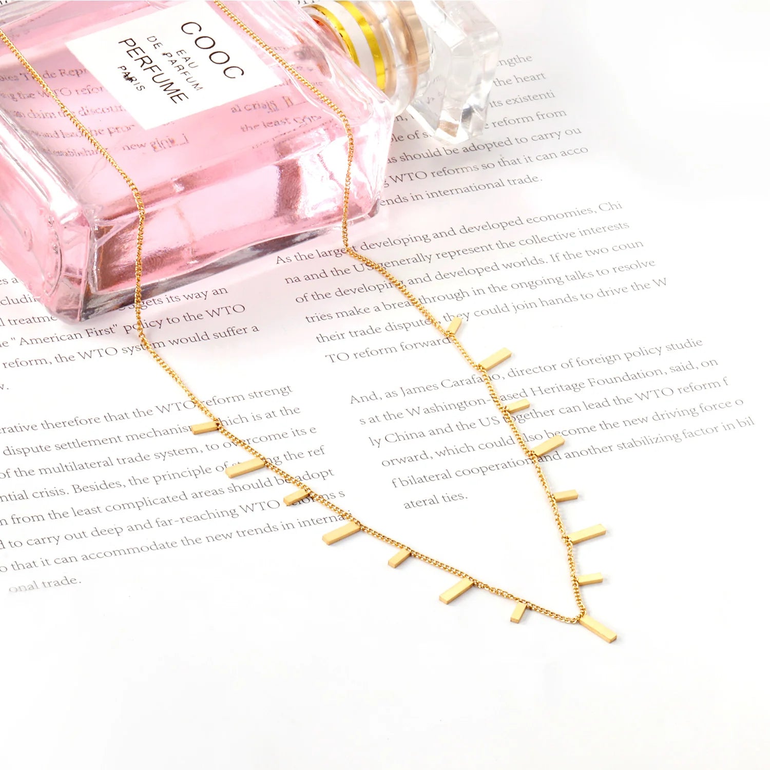 Classic Gold Plated Personalized Charm Necklaces Colorful Gold Jewelry Chain Stainless Steel Necklace