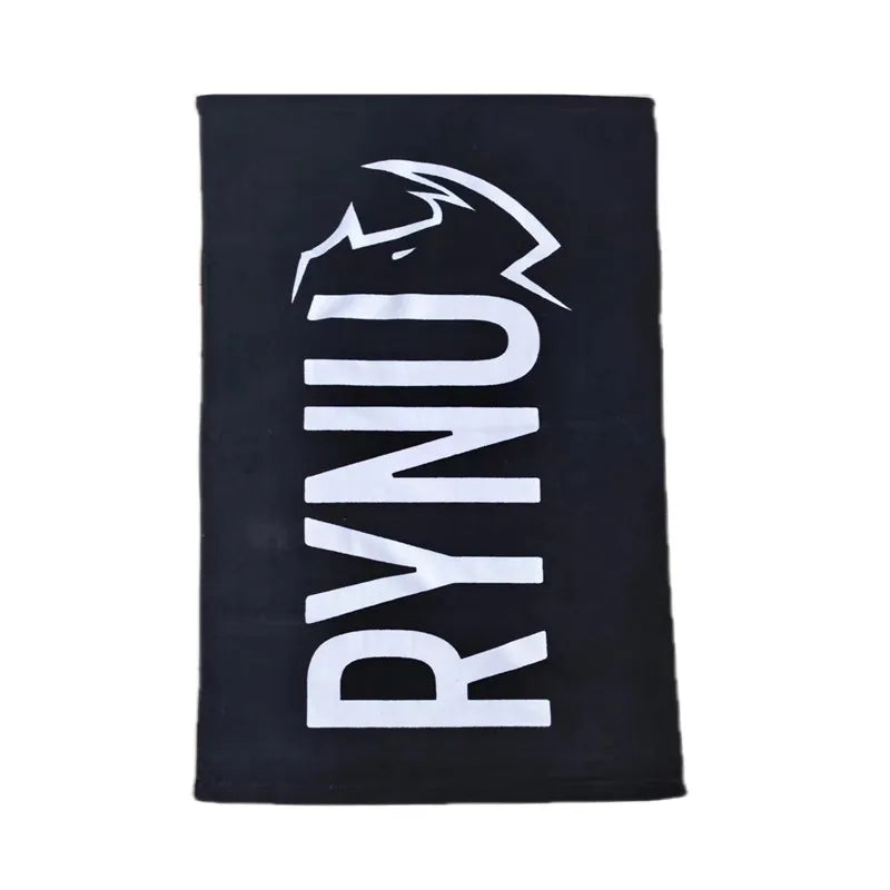 Black Plain Woven Sport Towel 100% Cotton Eco-Friendly Quick-Dry High Quality Custom Gym Towel with Logo