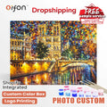 Orfon Factory Drop Shipping DIY Paint by Numbers - Colorful Notre Dame Night Scene Art Home Decor Craft Supplies