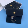Custom Suede Microfiber Button Jewelry Packaging Pouch and Box