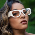 UNOC Funky Retro Vintage Sunglasses for Women Candy Color Ladies Shades with White Purple Red Blue Frames Trendy Sun Glasses