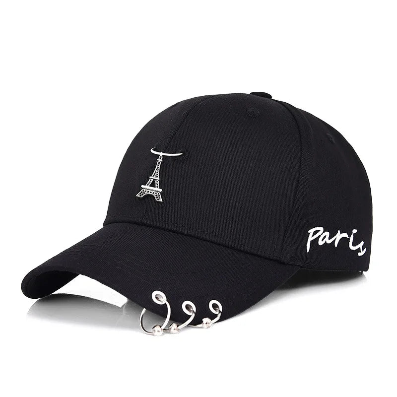 Fashion Casual Tower Rings Custom Cap Embroidered Adjustable Vintage Hats Distressed Washed Curved Brim Baseball Caps