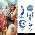 BXTAT Temporary Blue Genipa Juice Tattoos Dreamcatcher Cupid Crown Superman Bless Love Heart Couple GZ073to78