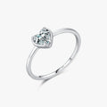 Trendy Wedding Rings for Women Fine Jewelry Basic Style 925 Sterling Silver Minimalism Romantic Hearts Zirconia Ring