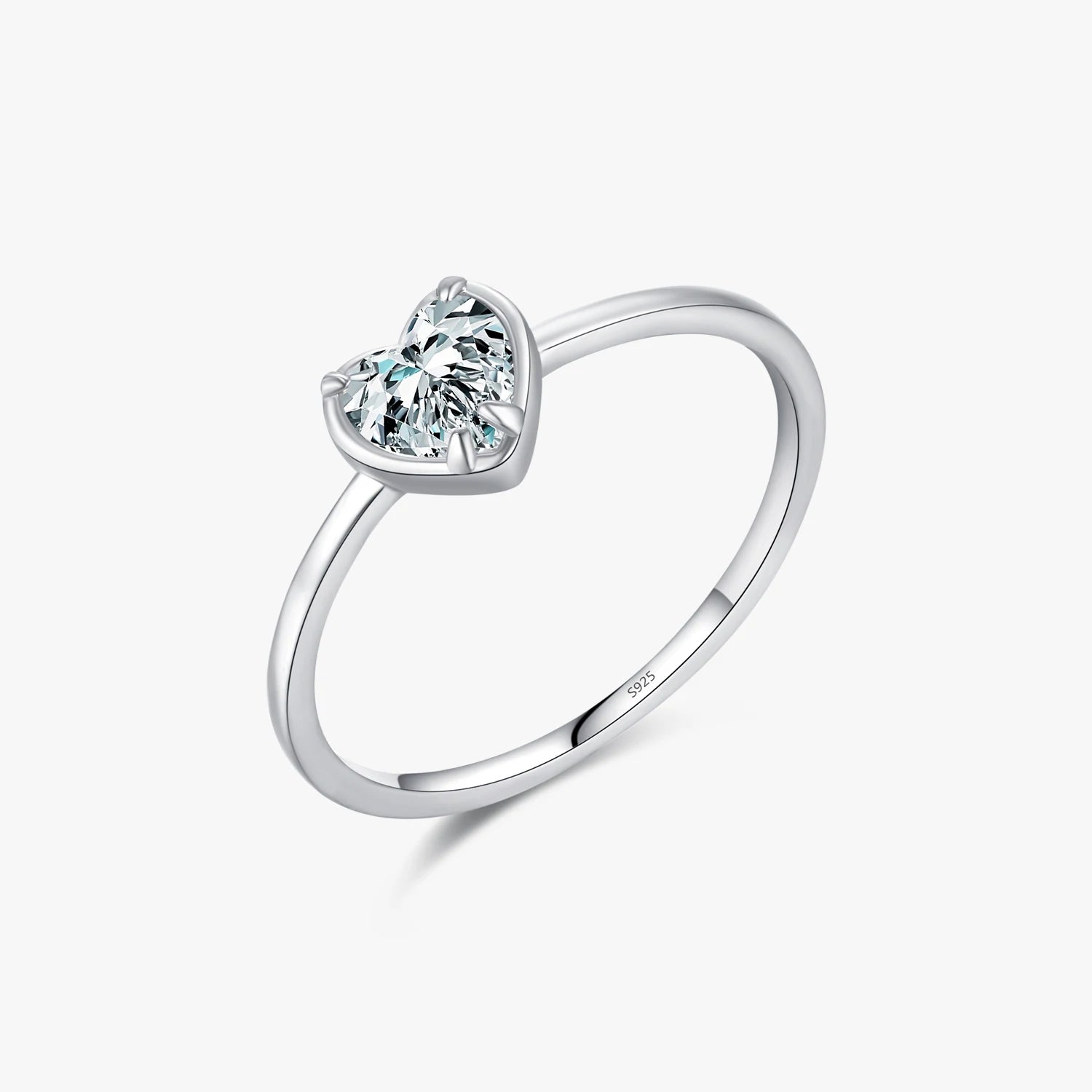 Trendy Wedding Rings for Women Fine Jewelry Basic Style 925 Sterling Silver Minimalism Romantic Hearts Zirconia Ring