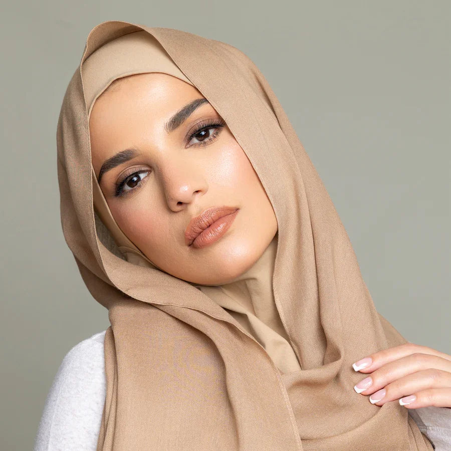 2024 Premium Non Transparent Perfect Matching Color Breathable Plain Light Weight Rayon Modal Twill Cotton Woven Modal Hijab Sca