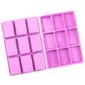 Eco Friendly DIY Homemade Craft 9 Cavities Rectangle Silicone Soap Mold 31.4x21x3cm Stocked OEM Brand for Making Soap Cake Tools