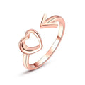 Wholesale Fashion Copper Open Cuff Heart Arrow O Finger Ring Jewelry for Women Rings Manufacturer Supplier