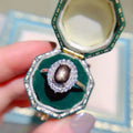 Wholesale Fashion S925 Silver Wedding Rings Personalized Beautiful Natural Sapphire Enamel Parties Oval Cut