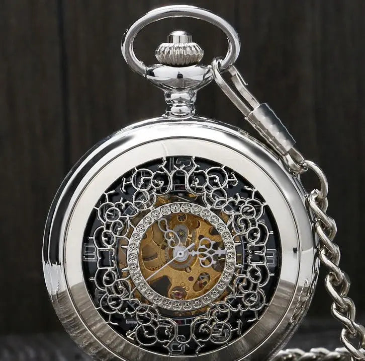 Flower Roman Hollow Pocket Watch Manual Mechanical Pocket Watches