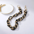 Hip Hop Acetate Twist Cuban Chain Necklace Statement Matte Frosted Color Aluminum Alloy Chain Chokers