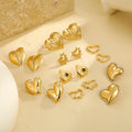 Stainless Steel Heart Earrings 18K GOLD Color Waterproof Hypoallergenic Fashion Statement Jewelry