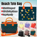 Stylish Waterproof EVA Beach Handbag with Open Closure for Coastal Vacation Seaside Pool Travel Women's DIY Clog Shoe Charm Tote